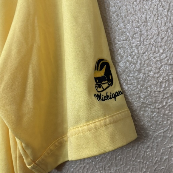 Mens Vintage La Mode University of Michigan Wolverines Polo, Yellow, Large - Picture 2 of 7